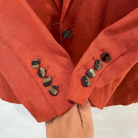 Farm Rio Brown Linen Blazer - Picture 4 of 6